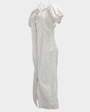 Femei - Rochie florală premium MONKL cu nasturi frontali și mâneci bufante