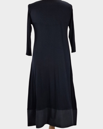 Rochie neagră premium cu aplicație textilă bufnițe colorate [2]