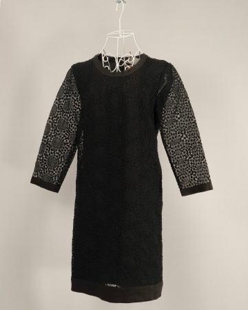 Premium - Rochie ’S Max Mara neagră dantelă texturată mătase ramie mărimea 38