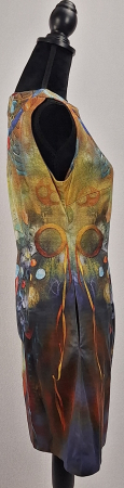 Rochie Sonjaline bumbac elastic cu imprimeu artistic abstract [3]