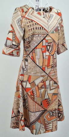 Rochie Vanda 100% bumbac cu imprimeu geometric artistic [1]