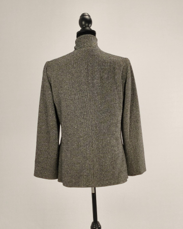 Sacou Luisa Spagnoli lână virgină herringbone gri damă [2]
