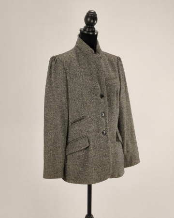 Sacou Luisa Spagnoli lână virgină herringbone gri damă [3]