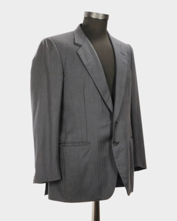 Sacou Aquascutum of London din lână Super 100’s bleumarin cu dungi fine albe [3]