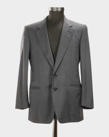 Sacouri - Sacou Aquascutum of London din lână Super 100’s bleumarin cu dungi fine albe