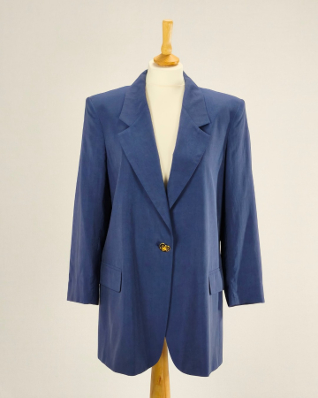 Premium - Sacou-Marella-by-Max-Mara-matase-cupro-albastru-Made-in-Italy-Caramia