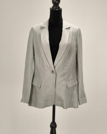 Sacouri - Sacou Pure Collection gri deschis cu dungi albe 100% in M