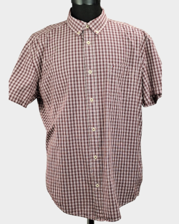 Cămăși - Cămașă Tommy Hilfiger Classic Fit 100% bumbac în carouri bordo, alb și gri
