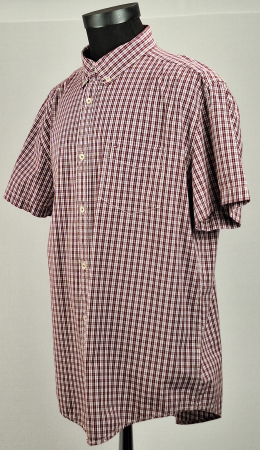Cămașă Tommy Hilfiger Classic Fit 100% bumbac în carouri bordo, alb și gri [1]
