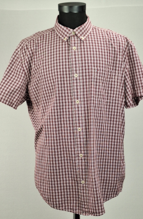 Bărbați - Cămașă Tommy Hilfiger Classic Fit 100% bumbac în carouri bordo, alb și gri