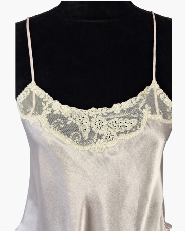 Top Victoria's Secret 100% mătase naturală roz pudrat cu dantelă M [1]