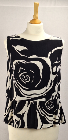 Topuri - Top Luisa Spagnoli din vascoză cu imprimeu floral abstract | Caramia