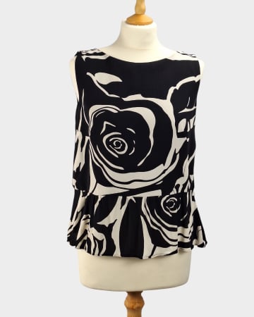 Topuri - Top Luisa Spagnoli din vascoză cu imprimeu floral abstract | Caramia