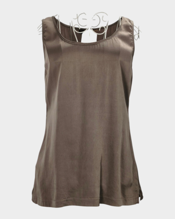 Topuri - Top Repeat The Shirt din mătase naturală grej
