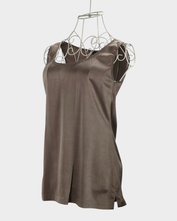 Top Repeat The Shirt din mătase naturală grej [1]