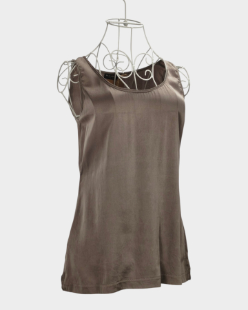 Top Repeat The Shirt din mătase naturală grej [3]