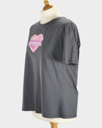 Tricou Bratz gri antracit bumbac imprimeu roz mov L XL [2]