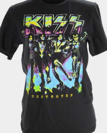 Tricou KISS Destroyer negru 100% bumbac imprimeu multicolor S [1]