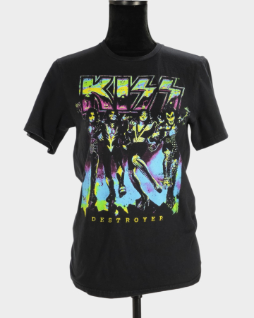 Muzică - Tricou KISS Destroyer negru 100% bumbac imprimeu multicolor S