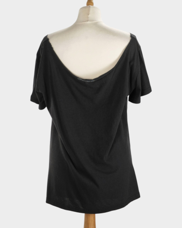 Tricou negru Def Leppard cu imprimeu leopard crem și cărămiziu [3]