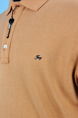 Tricou polo bărbătesc Fay portocaliu cu logo brodat [5]