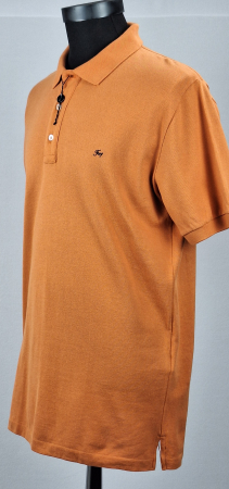 Tricou polo bărbătesc Fay portocaliu cu logo brodat [2]