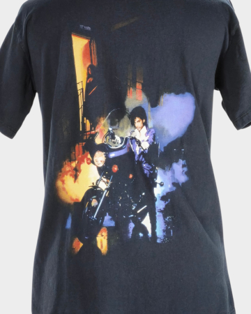 Tricou Prince Purple Rain negru bumbac imprimeu față-verso S–M [5]