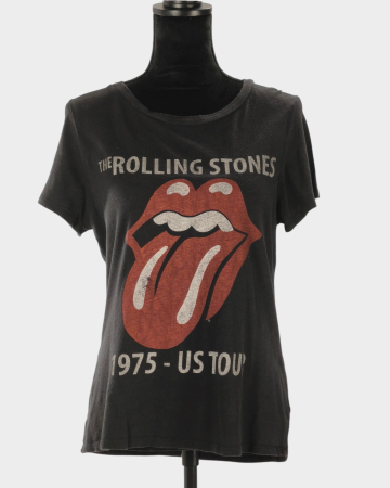 Muzică - Tricou The Rolling Stones 1975 US Tour bumbac gri antracit S–M
