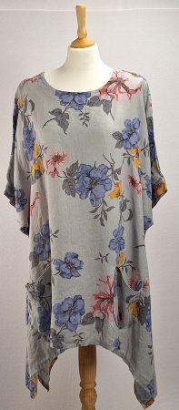 Femei - tunica-puro-lino-in-floral-gri-deschis-caramia