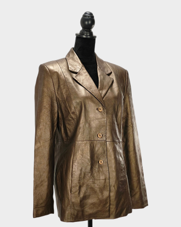 Geacă Valerie by Valerie Stevens din piele bronz auriu metalizat [3]
