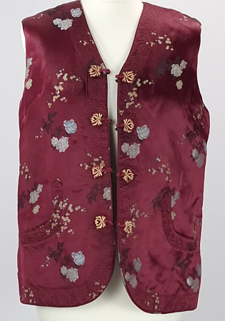 Premium - Vesta-reversibila-Dragon-Crown-100-matase-naturala-burgundy-Caramia