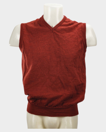 Femei - Vestă Warren & Parker burgundy din lână merinos extrafină