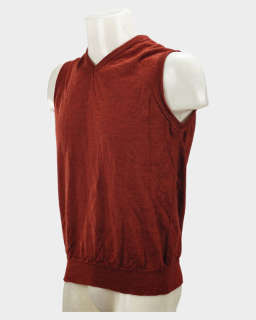 Vestă Warren & Parker burgundy din lână merinos extrafină [1]