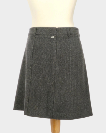 Fustă mini Zero gri închis din blend de lână, L–XL [2]