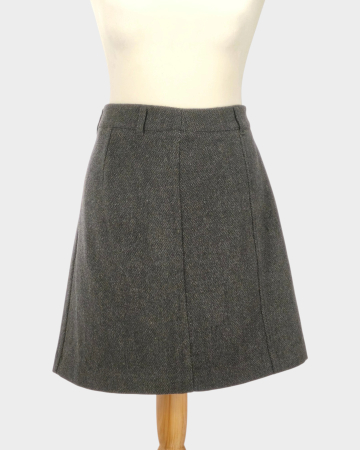 Fuste - Fustă mini Zero gri închis din blend de lână, L–XL