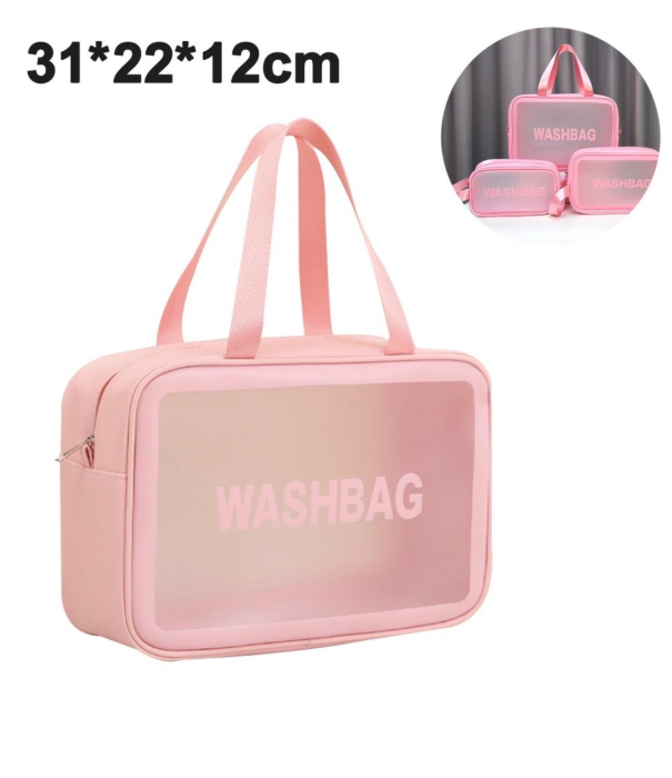 Geantă Cosmetică / Borsetă Transparentă "Washbag" - Roz [2]