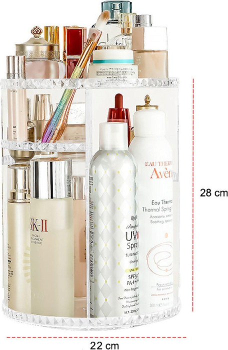 Organizator Cosmetic Rotativ 360° pe Etaje din Acril Transparent [2]