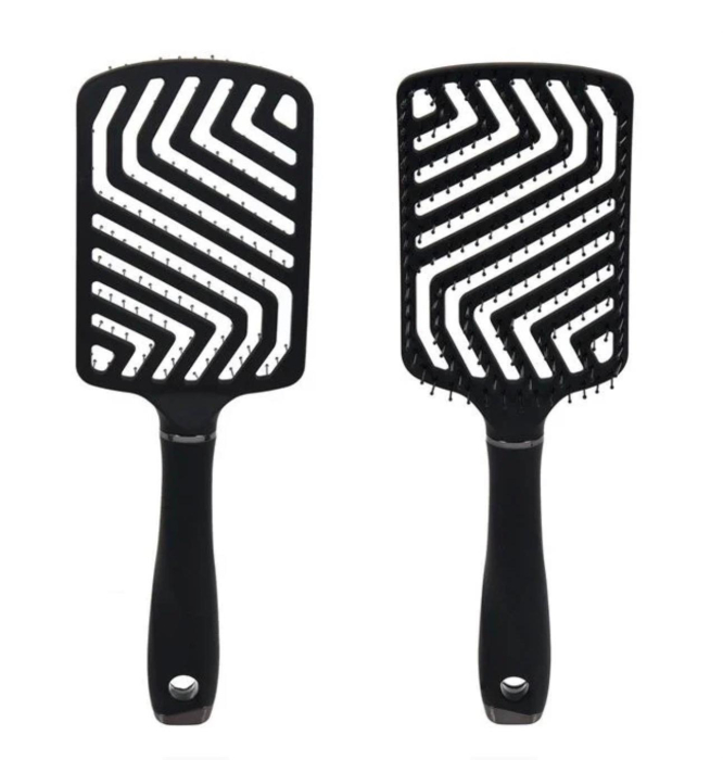 Perie Par Plata Patrata din Plastic Neagra Model Zigzag 26cm [2]