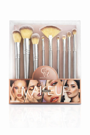 ACCESORII & MACHIAJ - Set 10 Pensule Machiaj Professional – Golden Rose
