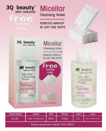 ACCESORII & MACHIAJ - Apă Micelară 3Q Beauty 508 ml cu Dischete Cadou