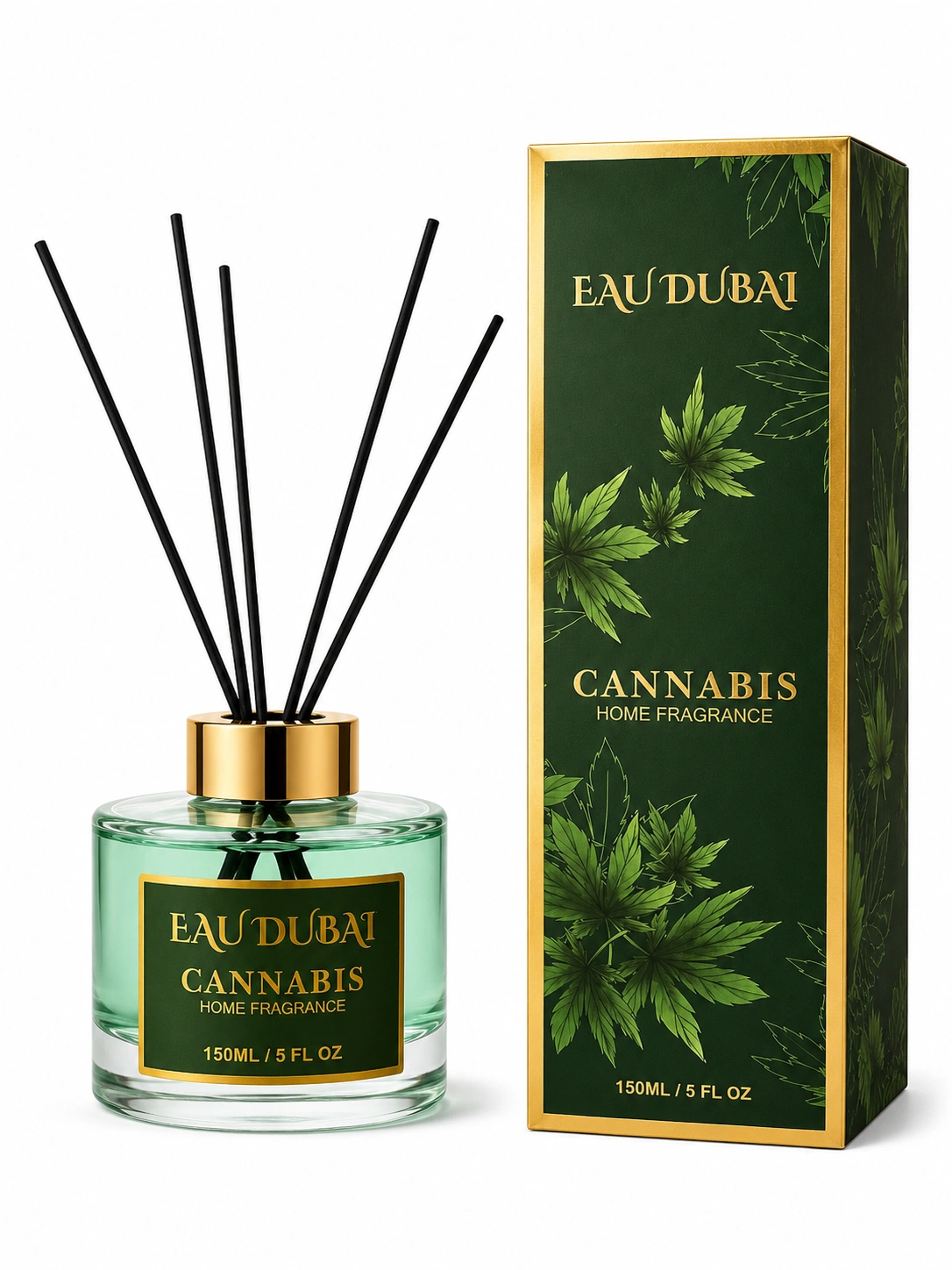 PARFUMURI DE CAMERA - Difuzor de parfum pentru cameră, Cannabis, Difuzor cu bețișoare, 150 ml