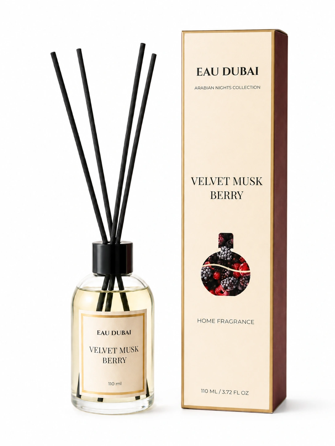 PARFUMURI DE CAMERA - Difuzor de parfum pentru cameră, Musk Berry, Difuzor cu bețișoare, 110 ml