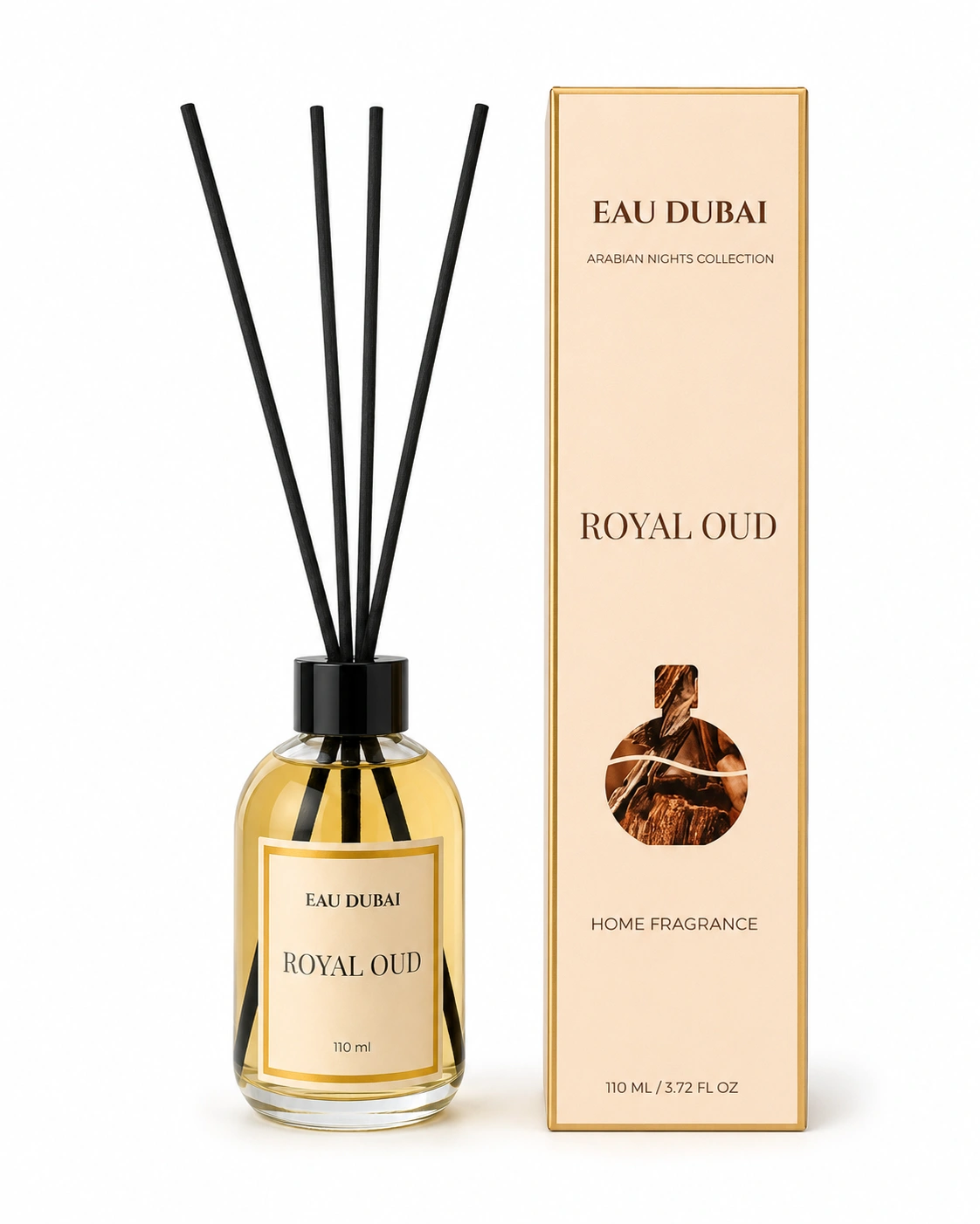 PARFUMURI DE CAMERA - Difuzor de parfum pentru cameră, Royal Oud, Difuzor cu bețișoare, 110 ml