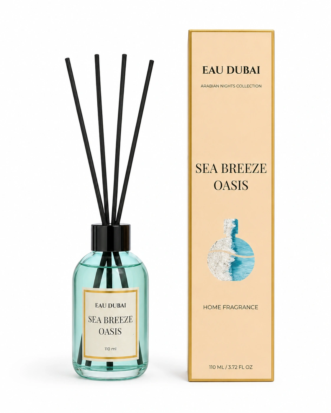 PARFUMURI DE CAMERA - Difuzor de parfum pentru cameră, Sea Breeze Oasis, Difuzor cu bețișoare, 110 ml