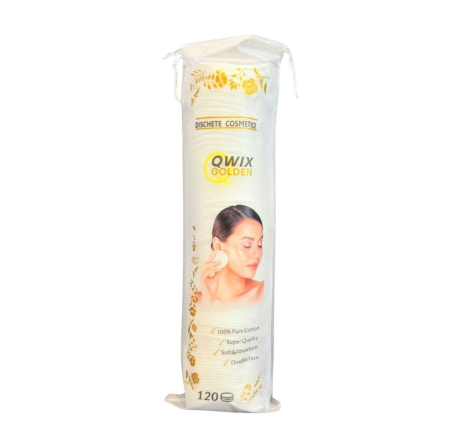 ACCESORII & MACHIAJ - Dischete Cosmetice Qwix Golden – 120 bucăți