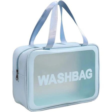 ACCESORII & MACHIAJ - Geantă Cosmetică / Borsetă Transparentă "Washbag" - Bleu