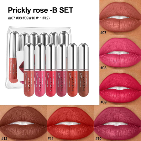 Handaiyan Lip Gloss Set – Set 6 Rujuri Lichide Mate și Lucioase, B