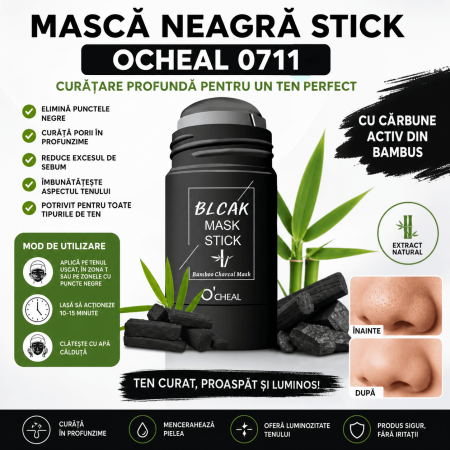 Masca neagra stick Ocheal pentru puncte negre si curatare ten