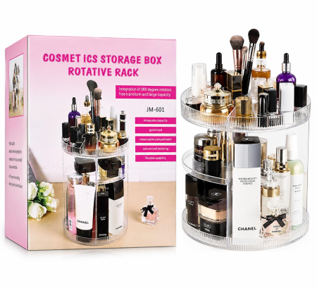ACCESORII & MACHIAJ - Organizator Cosmetic Rotativ 360° pe 2 Niveluri