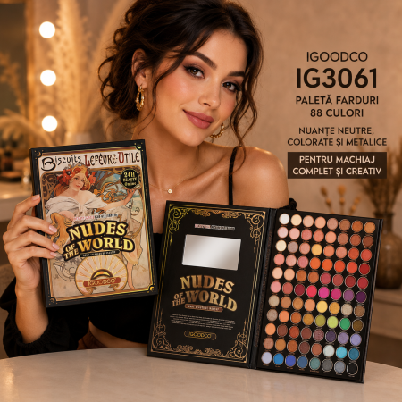 ACCESORII & MACHIAJ - Paletă farduri IGOODCO 88 culori pigmentate